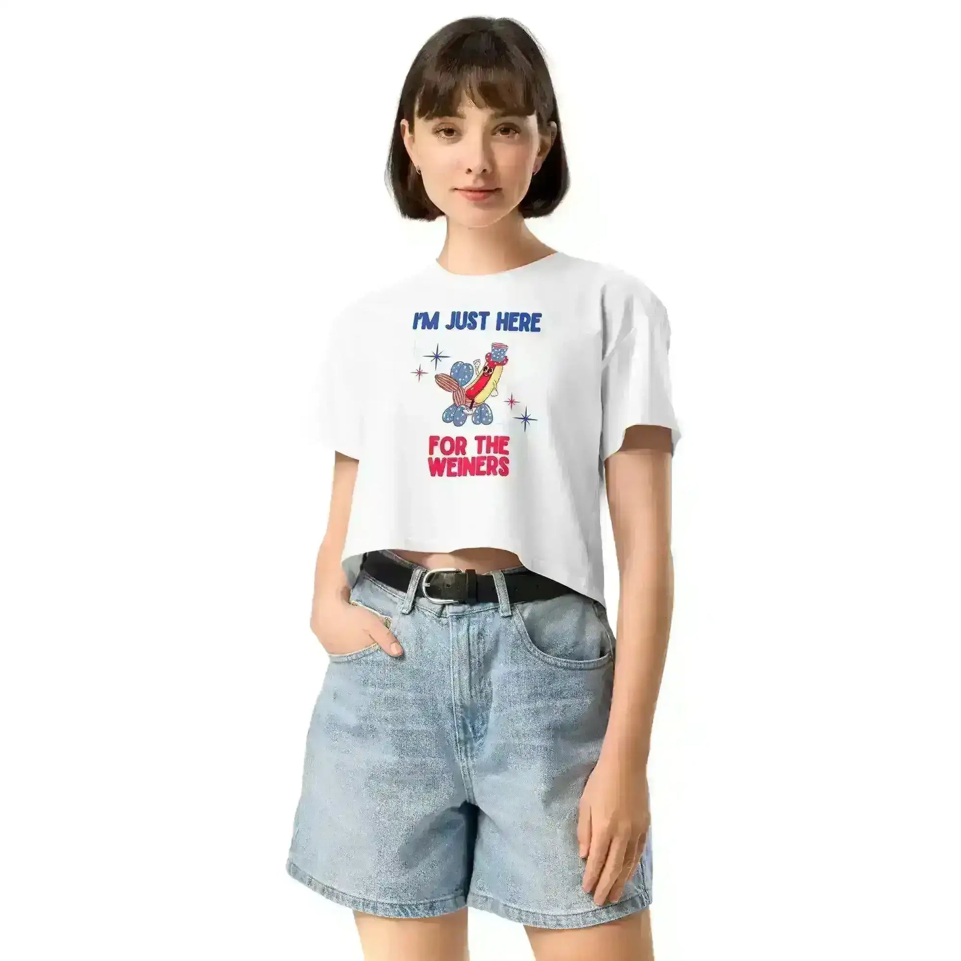 I'm Just Here For The Weiners - Crop Top - Cady Creations