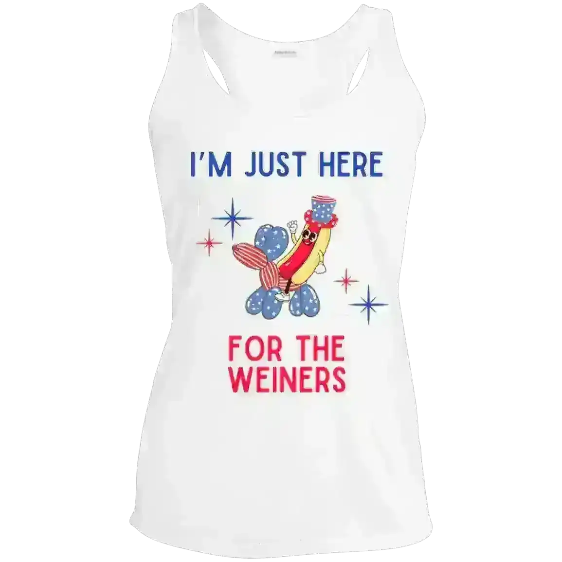 I'm Just Here For The Weiners - Racerback Tank - Cady Creations