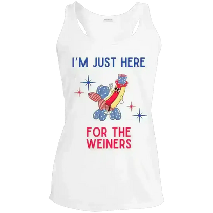I'm Just Here For The Weiners - Racerback Tank - Cady Creations