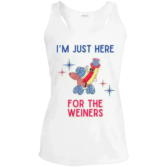 I'm Just Here For The Weiners - Racerback Tank - Cady Creations