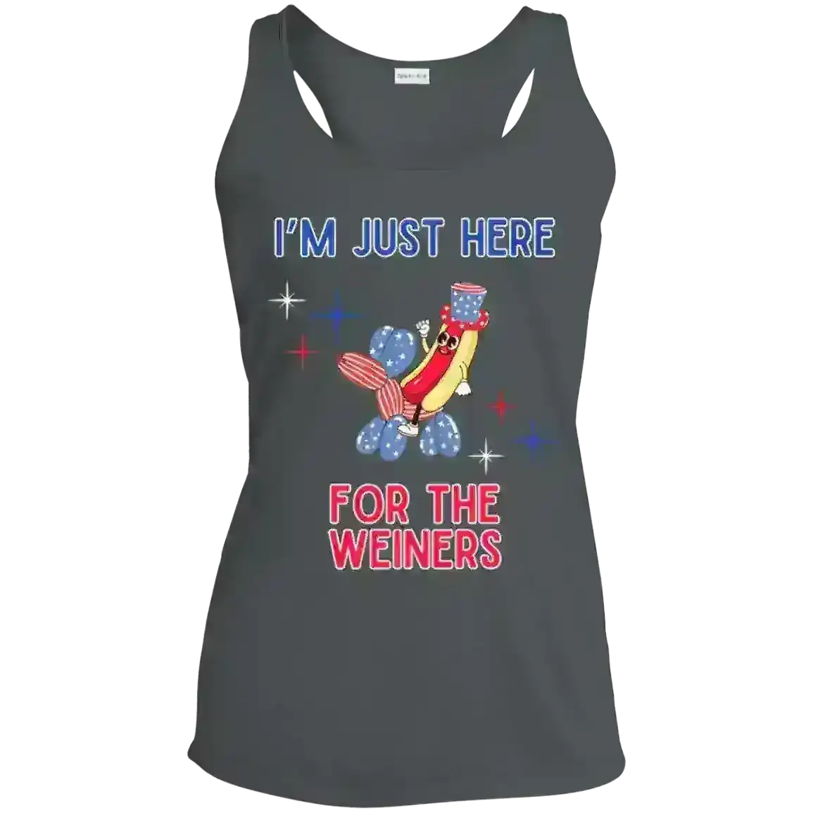 I'm Just Here For The Weiners - Racerback Tank - Cady Creations