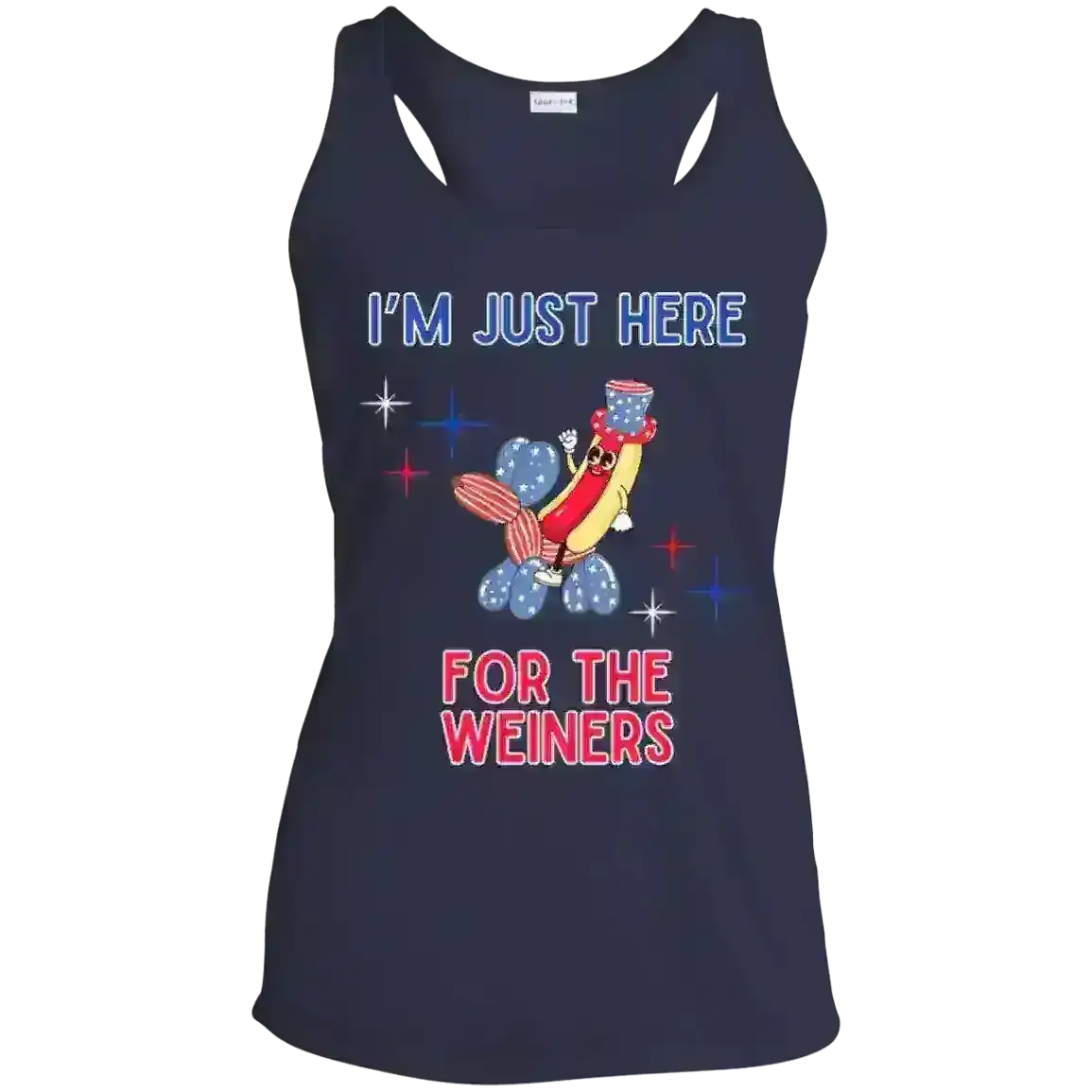 I'm Just Here For The Weiners - Racerback Tank - Cady Creations