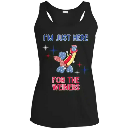 I'm Just Here For The Weiners - Racerback Tank - Cady Creations