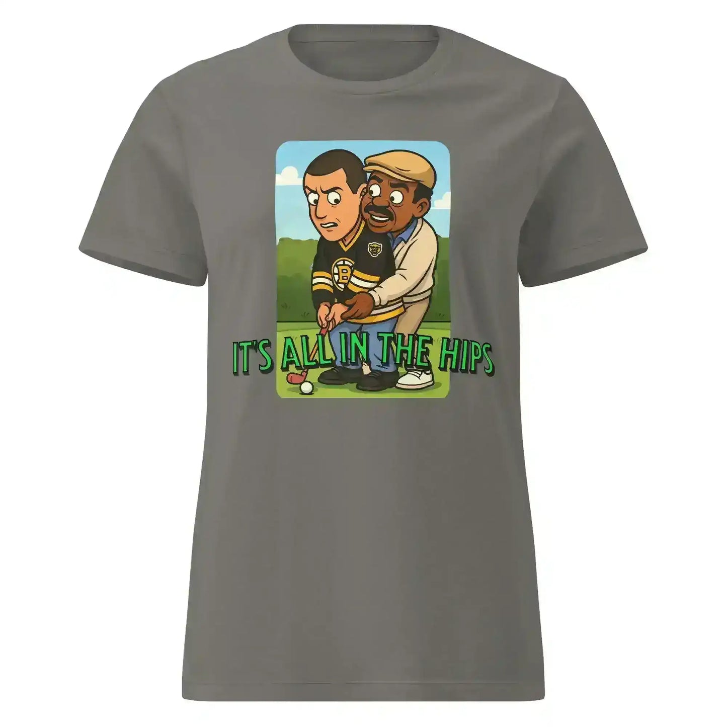 "It's All In The Hips" - Happy Gilmore Chubbs Quote Inspired Fitted Tee - Cady Creations