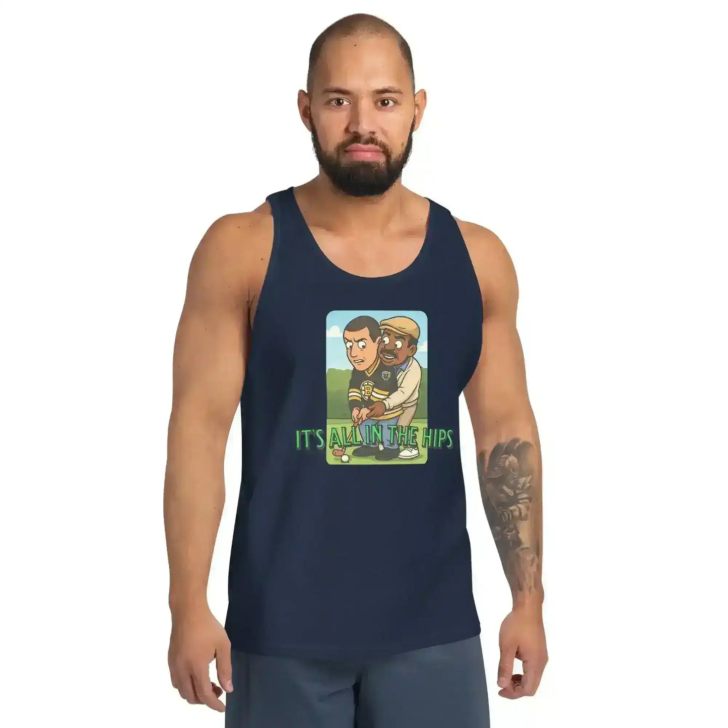 "It's All In The Hips" - Happy Gilmore Chubbs Quote Inspired Mens Tank - Cady Creations