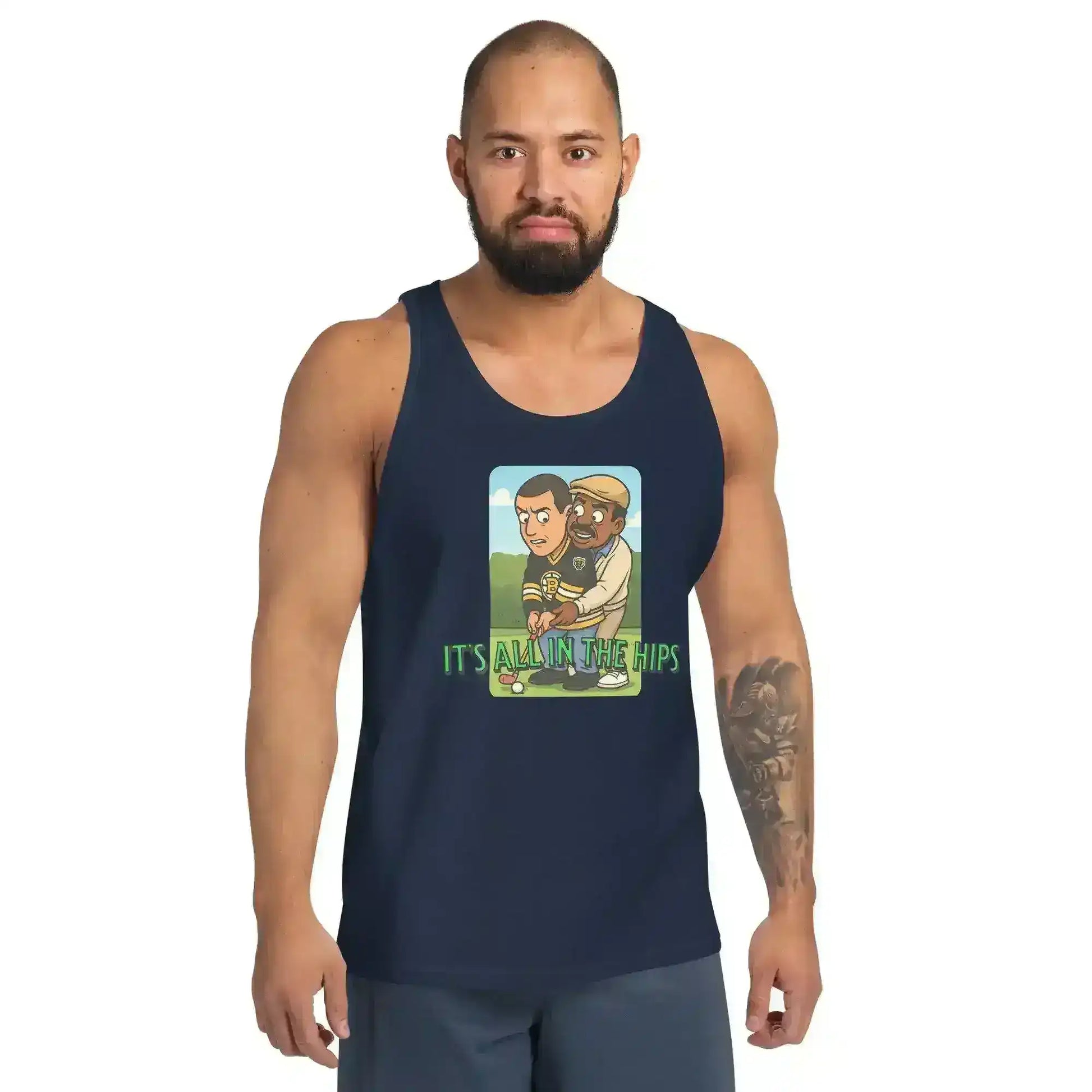 "It's All In The Hips" - Happy Gilmore Chubbs Quote Inspired Mens Tank - Cady Creations