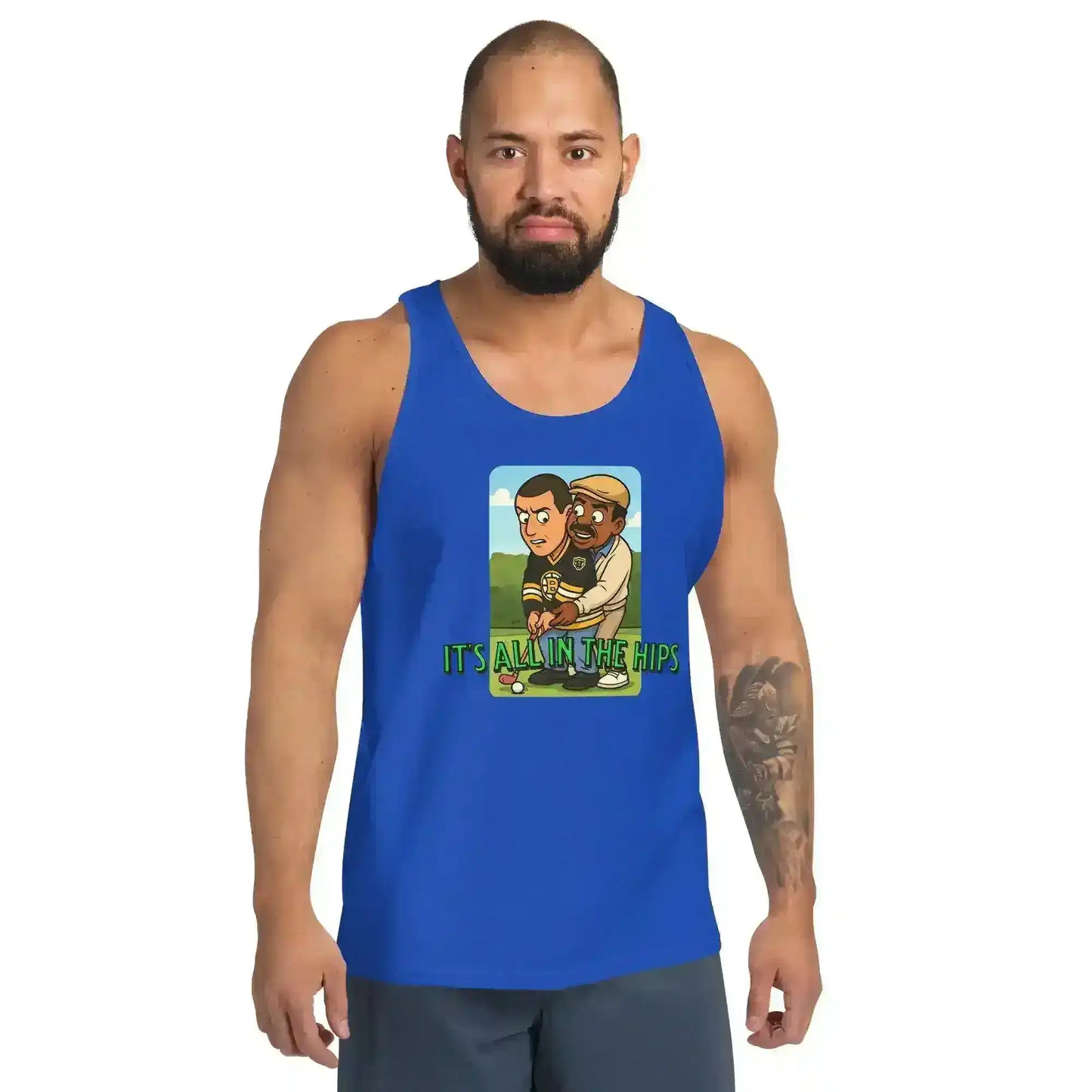 "It's All In The Hips" - Happy Gilmore Chubbs Quote Inspired Mens Tank - Cady Creations
