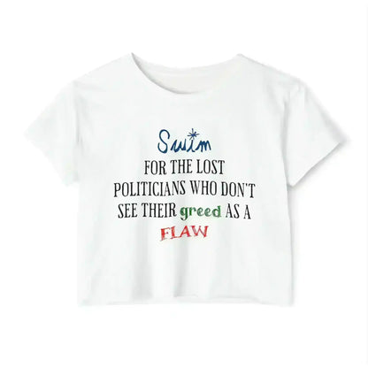 "Swim For The Lost Politicians Who Don't See Their Greed As A Flaw" - Jack's Mannequin Swim Lyric Inspired Crop Top - Cady Creations