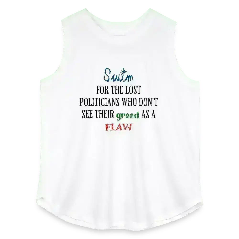 "Swim For The Lost Politicians Who Don't See Their Greed As A Flaw" - Jack's Mannequin Swim Lyric Inspired Curvy Relaxed Tank Top - Cady Creations