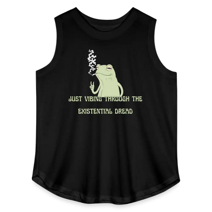 Just Vibing Through The Existential Dread - Women’s Curvy Tank - black