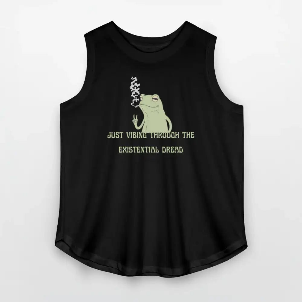 Just Vibing Through The Existential Dread - Women’s Curvy Tank - black