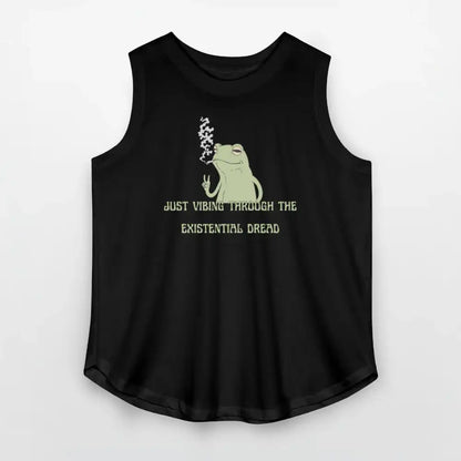 Just Vibing Through The Existential Dread - Women’s Curvy Tank - black