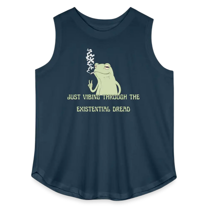 Just Vibing Through The Existential Dread - Women’s Curvy Tank - denim