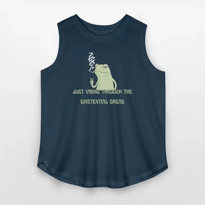 Just Vibing Through The Existential Dread - Women’s Curvy Tank - denim