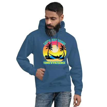 Let's Try Some Time & Patience Blue Vacation Andrew McMahon in the Wilderness Inspired Pullover Hoodie - Cady Creations
