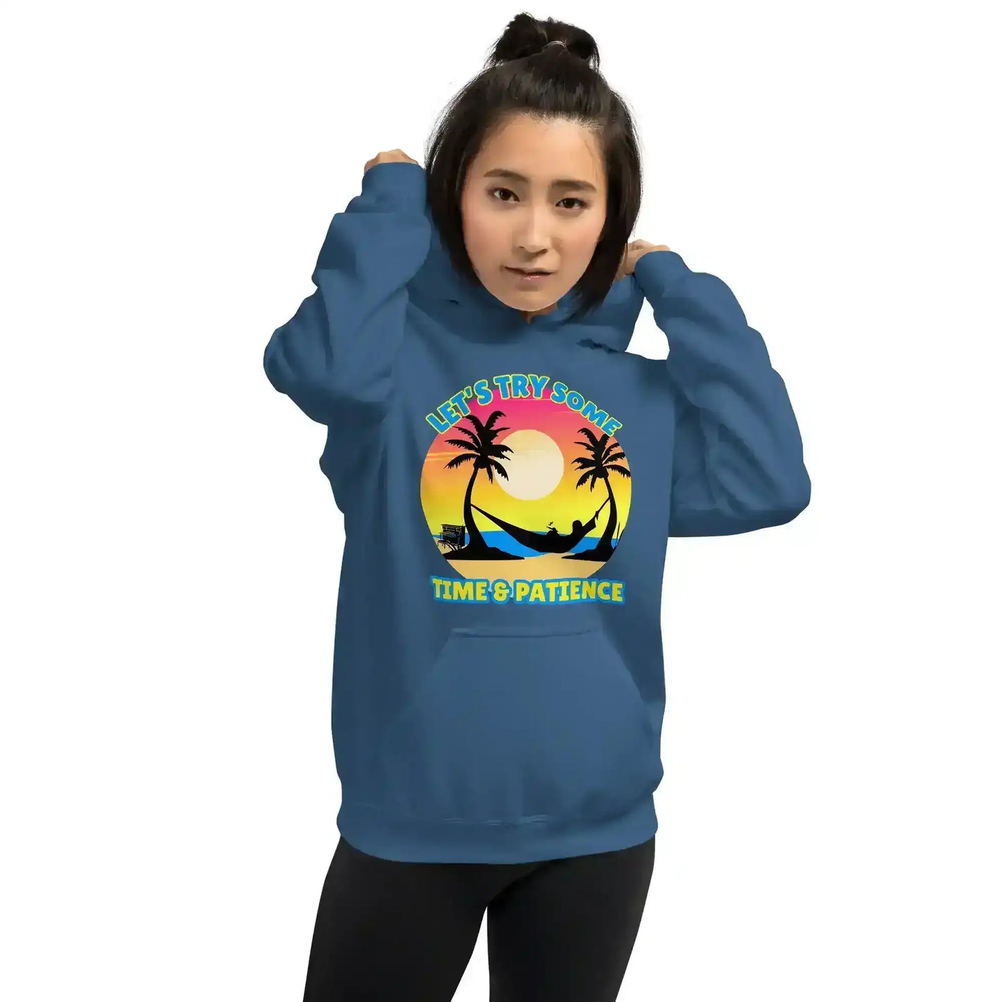 Let's Try Some Time & Patience Blue Vacation Andrew McMahon in the Wilderness Inspired Pullover Hoodie - Cady Creations