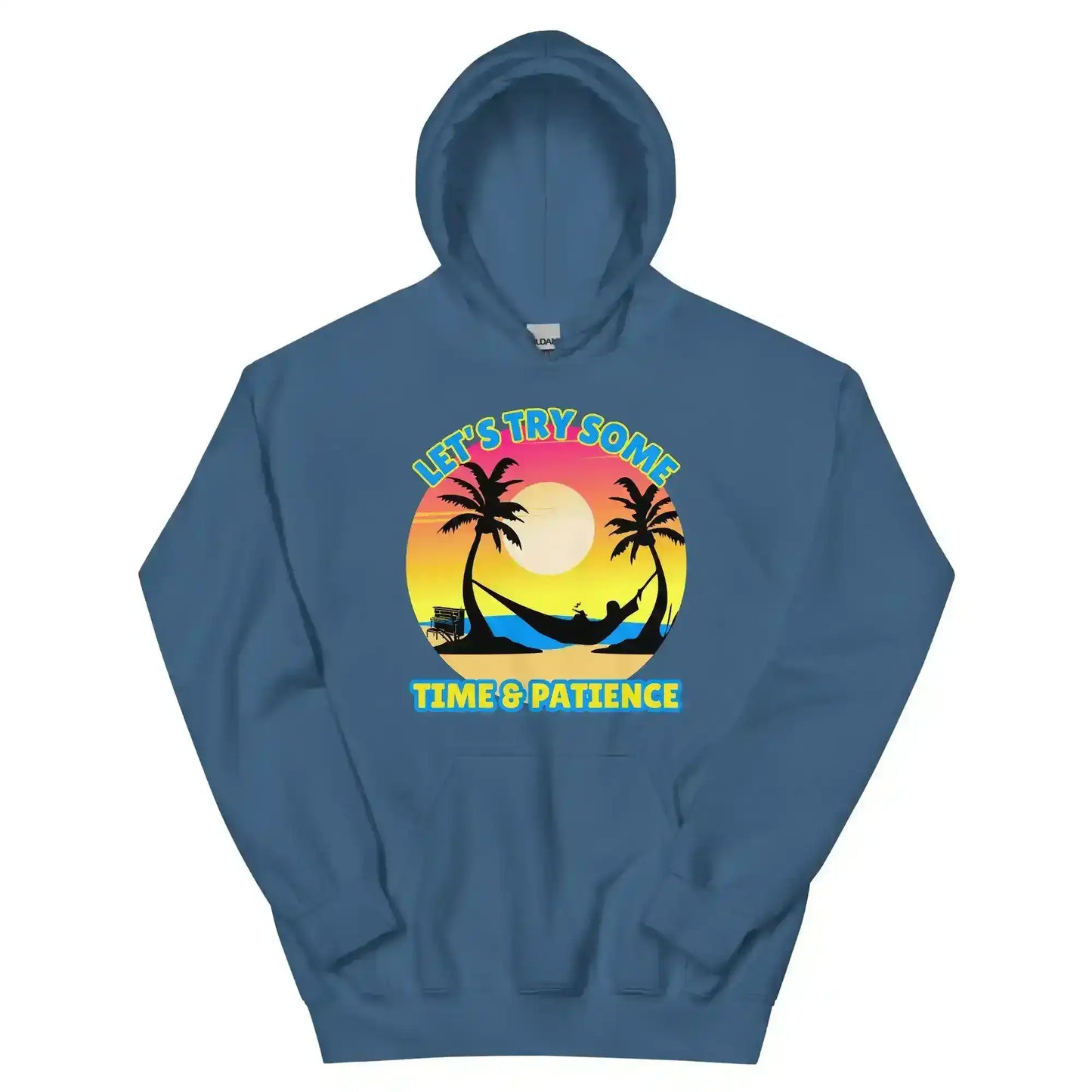 Let's Try Some Time & Patience Blue Vacation Andrew McMahon in the Wilderness Inspired Pullover Hoodie - Cady Creations