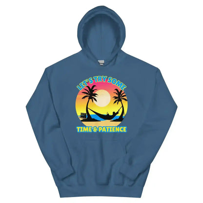 Let's Try Some Time & Patience Blue Vacation Andrew McMahon in the Wilderness Inspired Pullover Hoodie - Cady Creations
