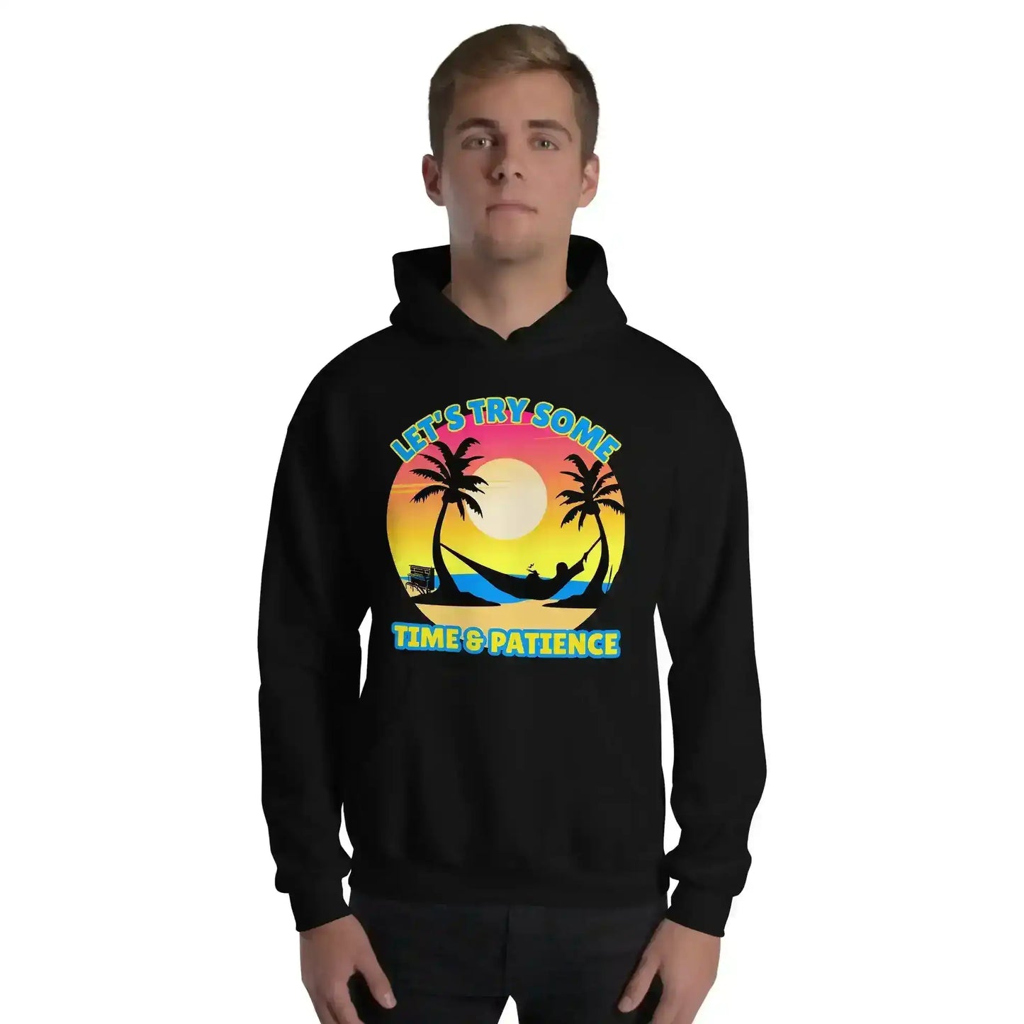Let's Try Some Time & Patience Blue Vacation Andrew McMahon in the Wilderness Inspired Pullover Hoodie - Cady Creations