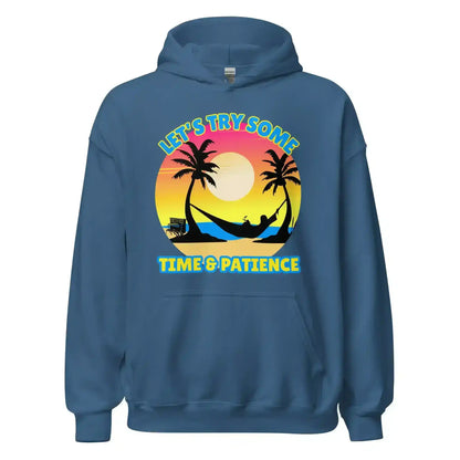 Let's Try Some Time & Patience Blue Vacation Andrew McMahon in the Wilderness Inspired Pullover Hoodie - Cady Creations