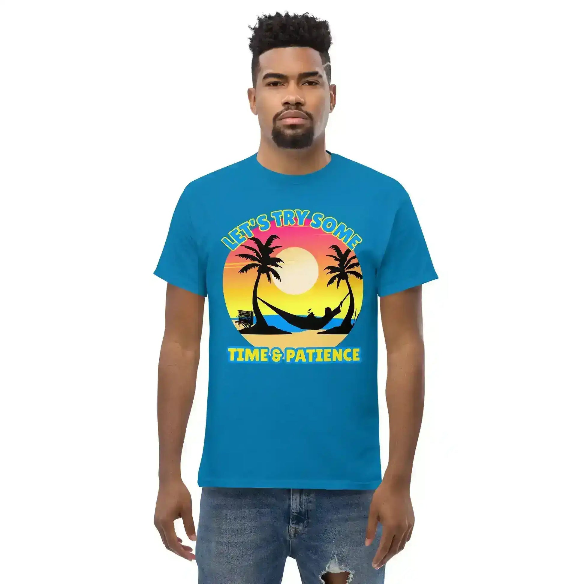 Let's Try Some Time & Patience Blue Vacation Andrew McMahon in the Wilderness Inspired Unisex Tee - Cady Creations