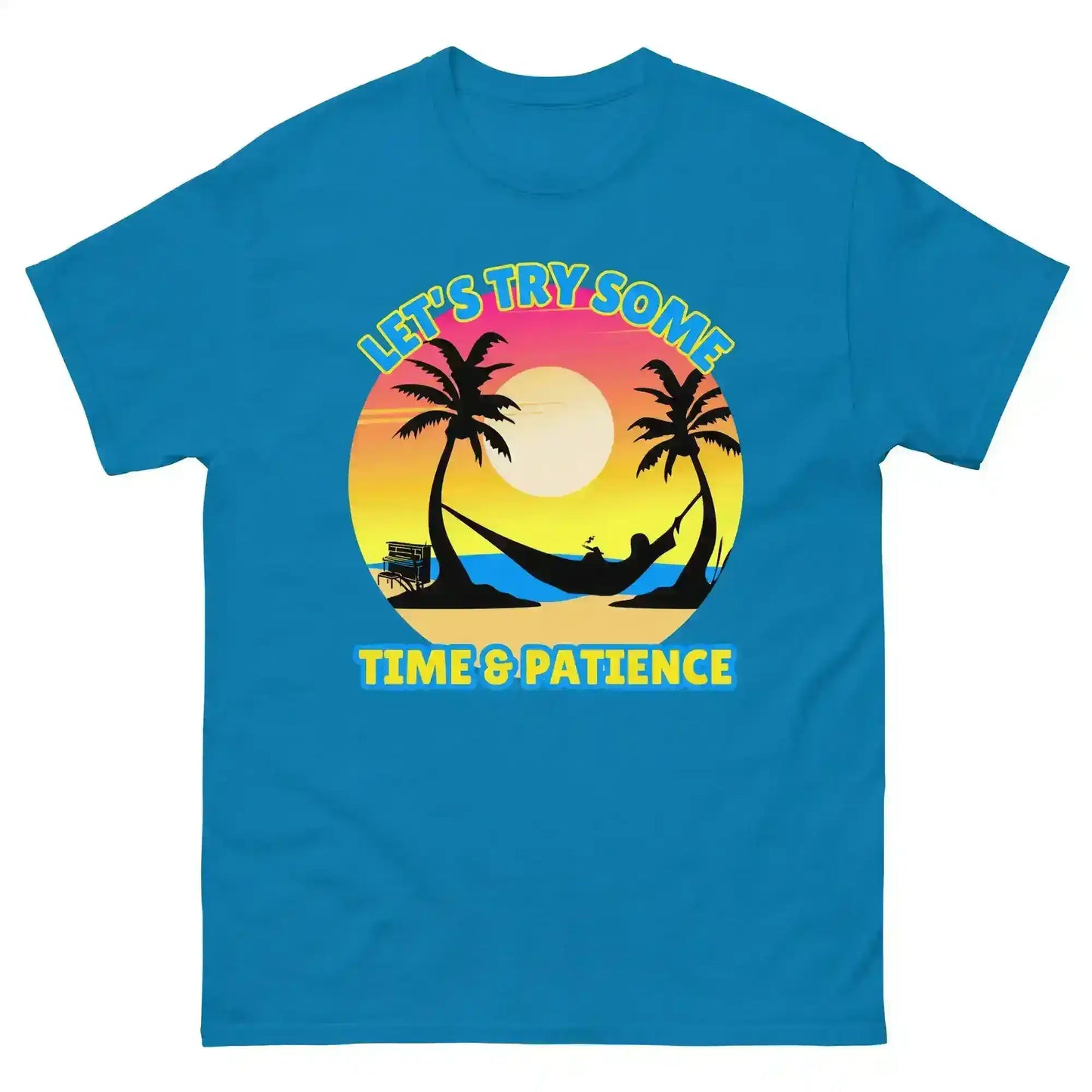 Let's Try Some Time & Patience Blue Vacation Andrew McMahon in the Wilderness Inspired Unisex Tee - Cady Creations