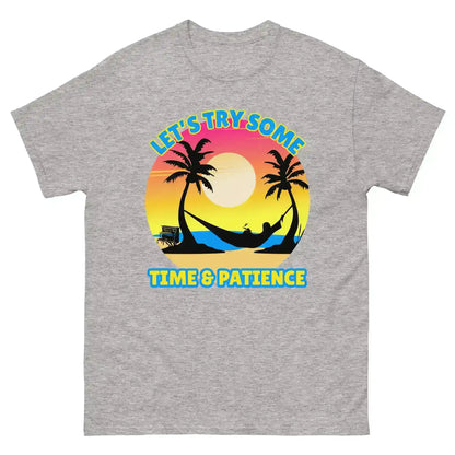 Let's Try Some Time & Patience Blue Vacation Andrew McMahon in the Wilderness Inspired Unisex Tee - Cady Creations