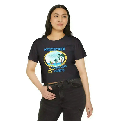 Mentally Here Because Fuck Adulting Crop Top - Mental Health Humor - Cady Creations