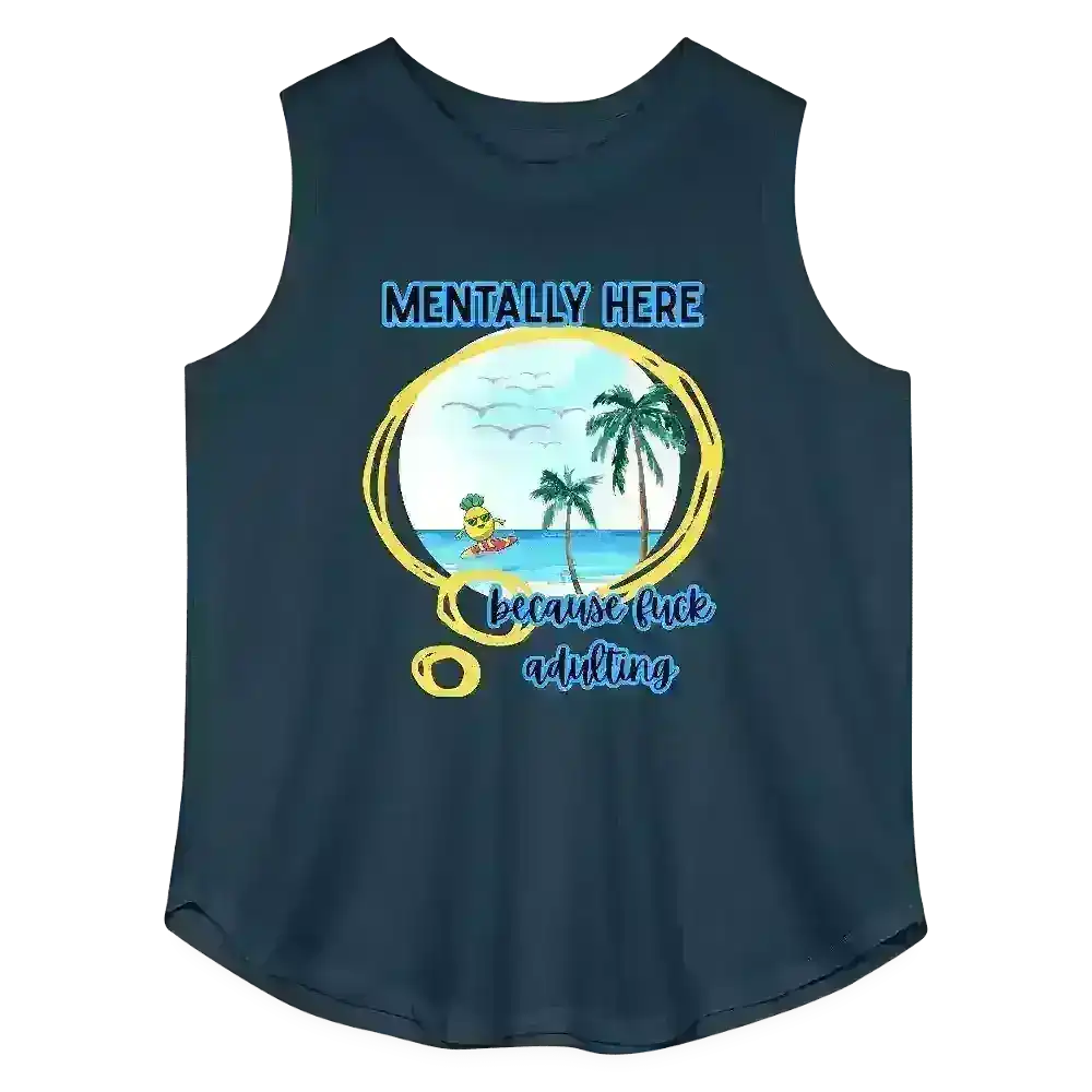 Mentally Here Because Fuck Adulting Women's Curvy Relaxed Tank Top - Cady Creations