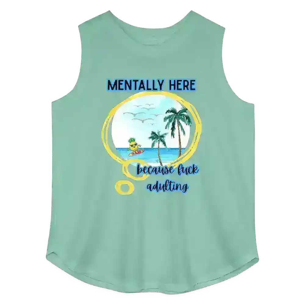 Mentally Here Because Fuck Adulting Women's Curvy Relaxed Tank Top - Cady Creations