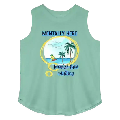Mentally Here Because Fuck Adulting Women's Curvy Relaxed Tank Top - Cady Creations