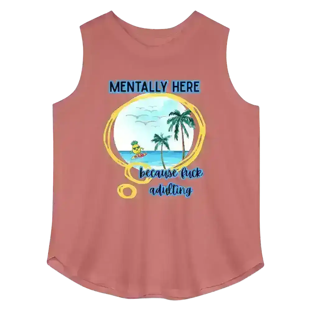 Mentally Here Because Fuck Adulting Women's Curvy Relaxed Tank Top - Cady Creations