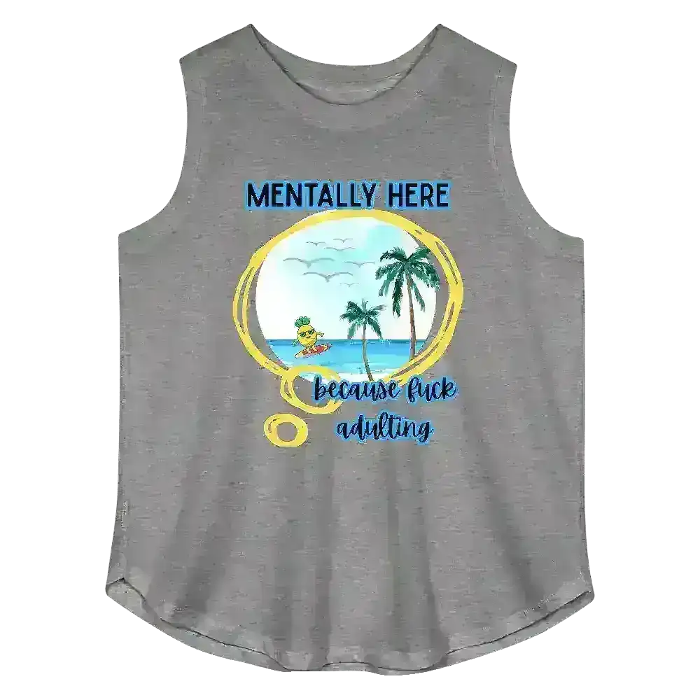 Mentally Here Because Fuck Adulting Women's Curvy Relaxed Tank Top - Cady Creations