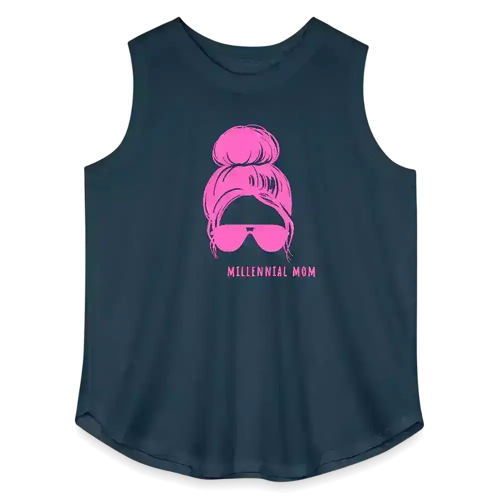 Millennial Mom Messy Bun Life Curvy Relaxed Tank - Cady Creations