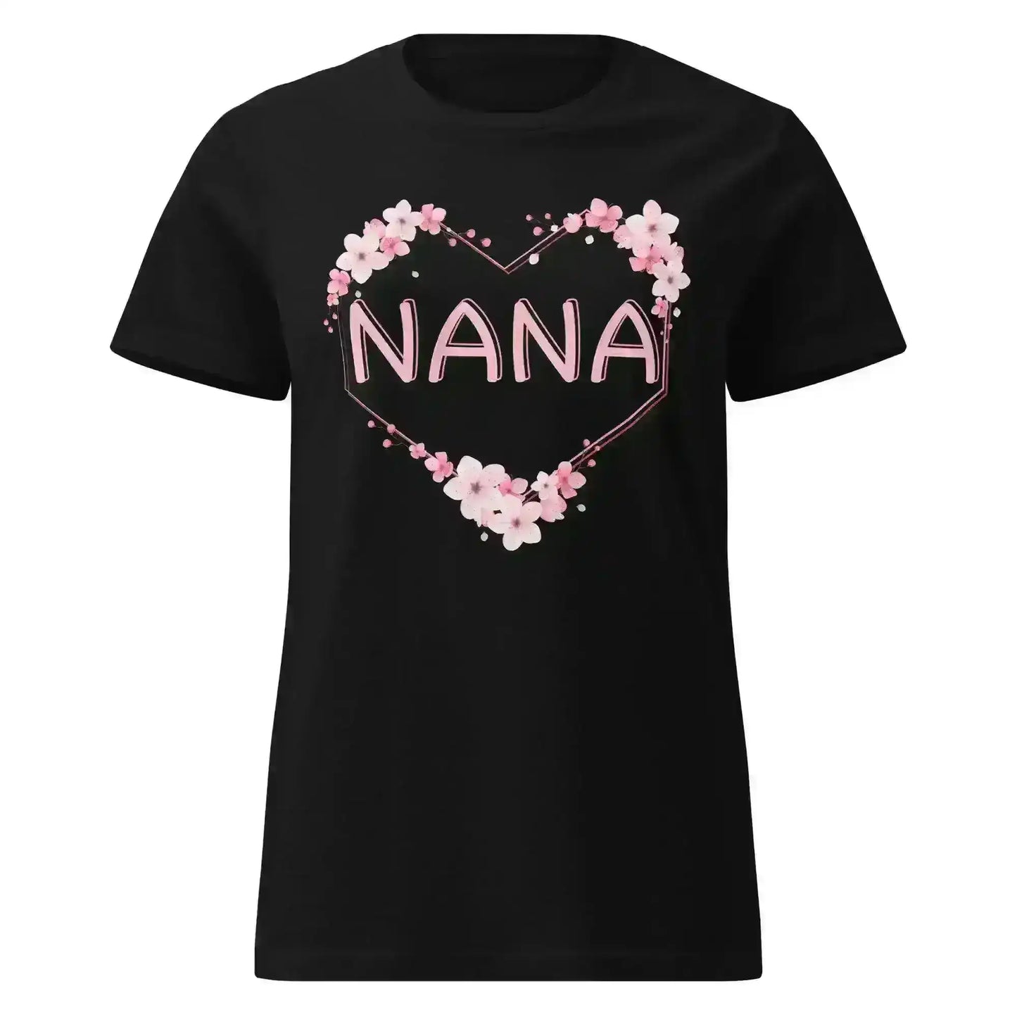 Nana Floral Heart - Fitted Tee - Cady Creations