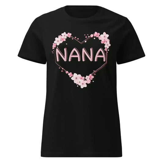 Nana Floral Heart - Fitted Tee - Cady Creations