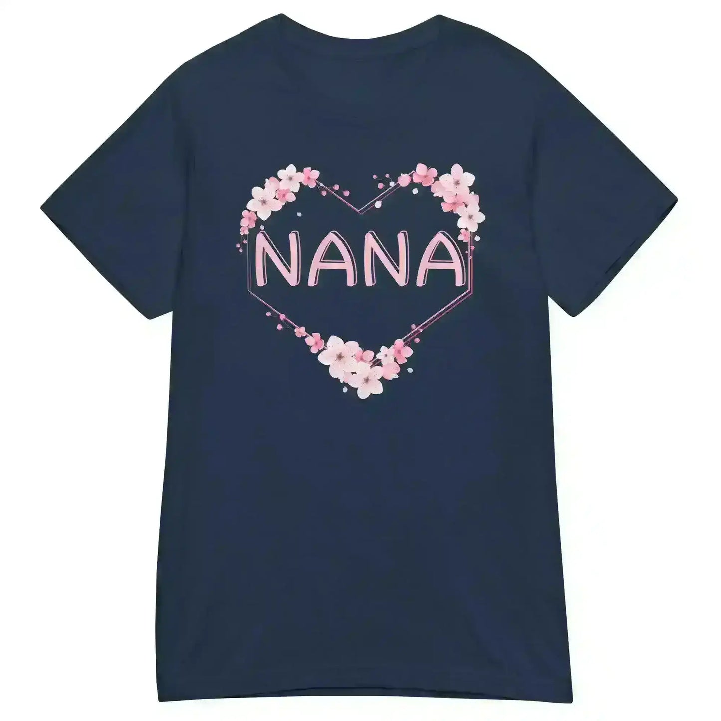 Nana Floral Heart - Fitted Tee - Cady Creations