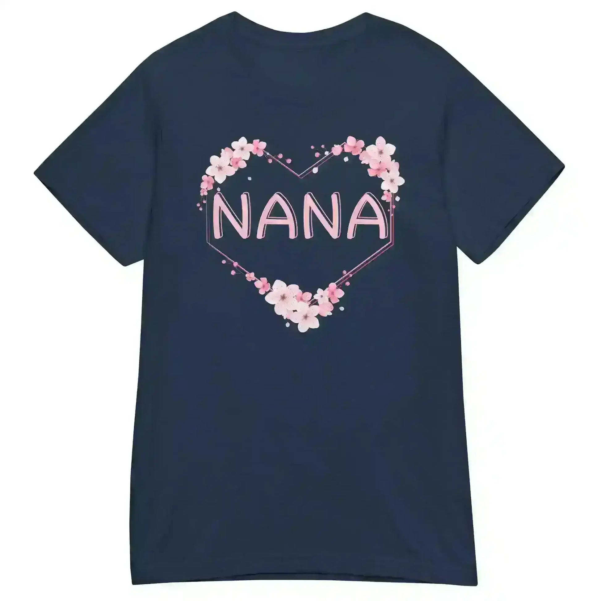 Nana Floral Heart - Fitted Tee - Cady Creations