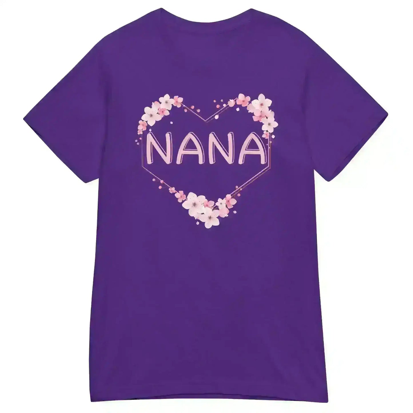 Nana Floral Heart - Fitted Tee - Cady Creations