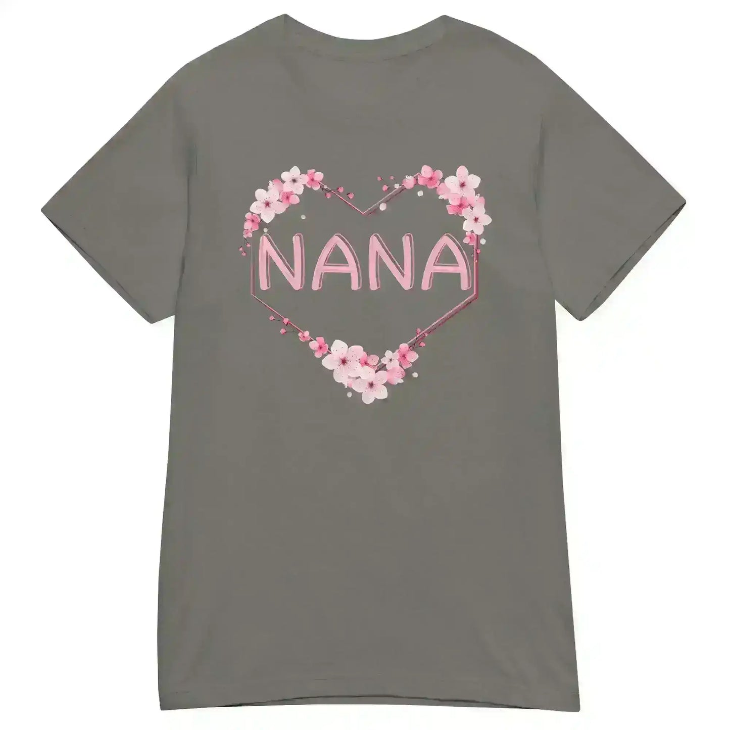 Nana Floral Heart - Fitted Tee - Cady Creations