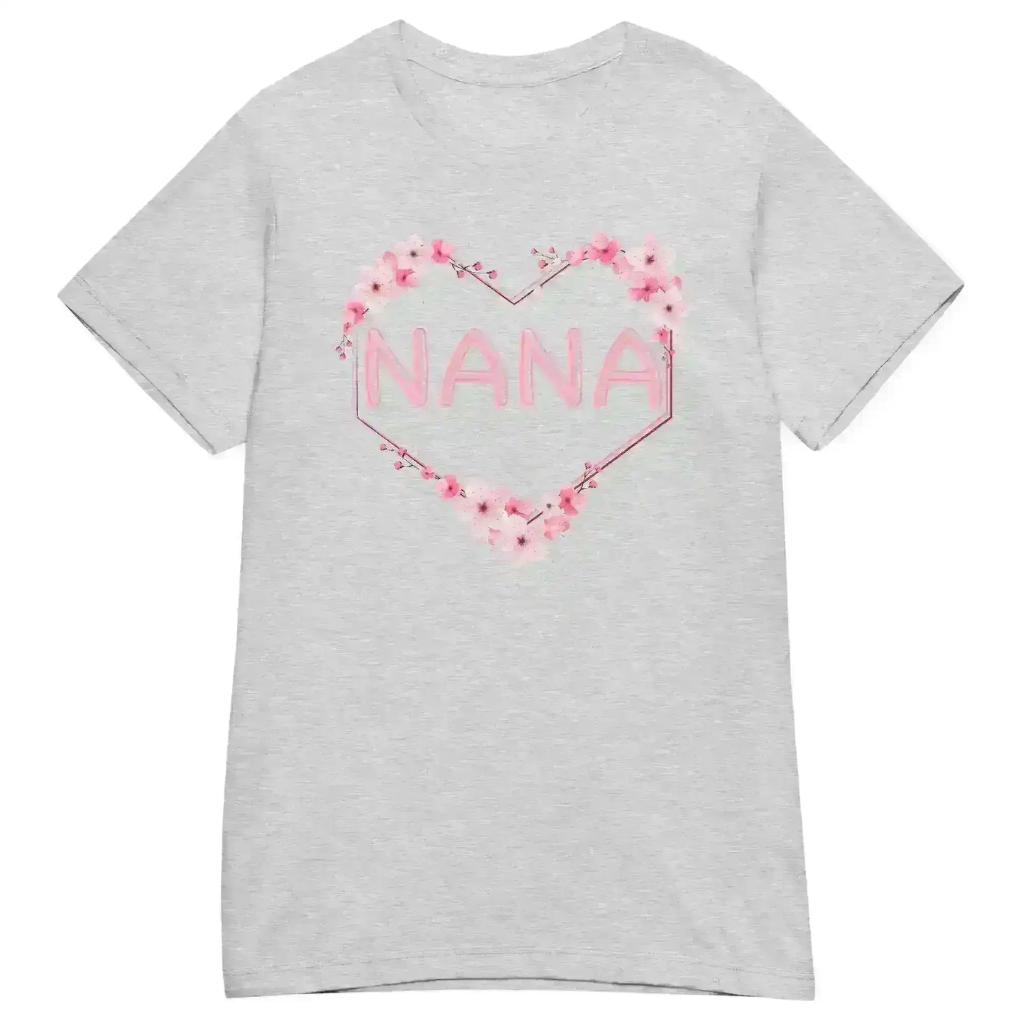 Nana Floral Heart - Fitted Tee - Cady Creations