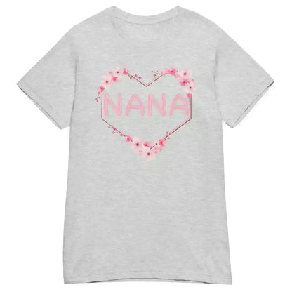 Nana Floral Heart - Fitted Tee - Cady Creations