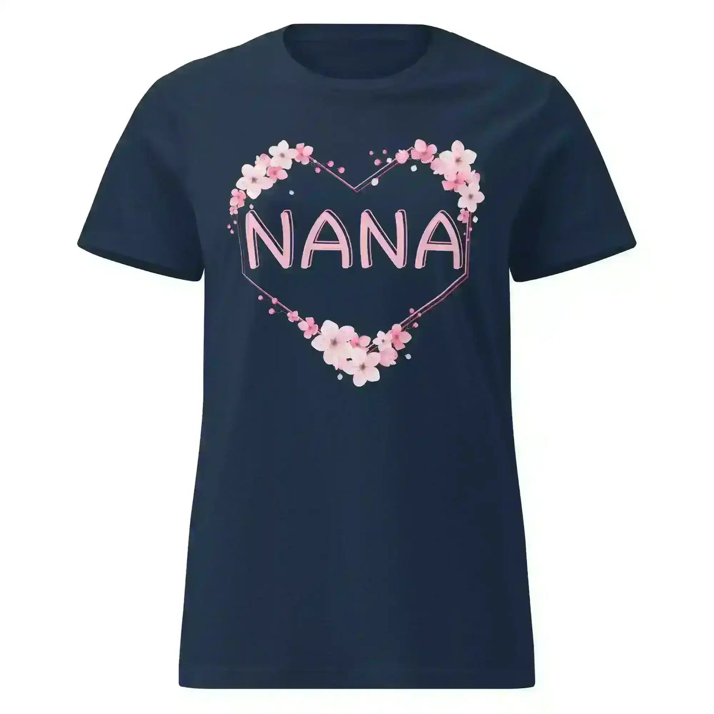Nana Floral Heart - Fitted Tee - Cady Creations