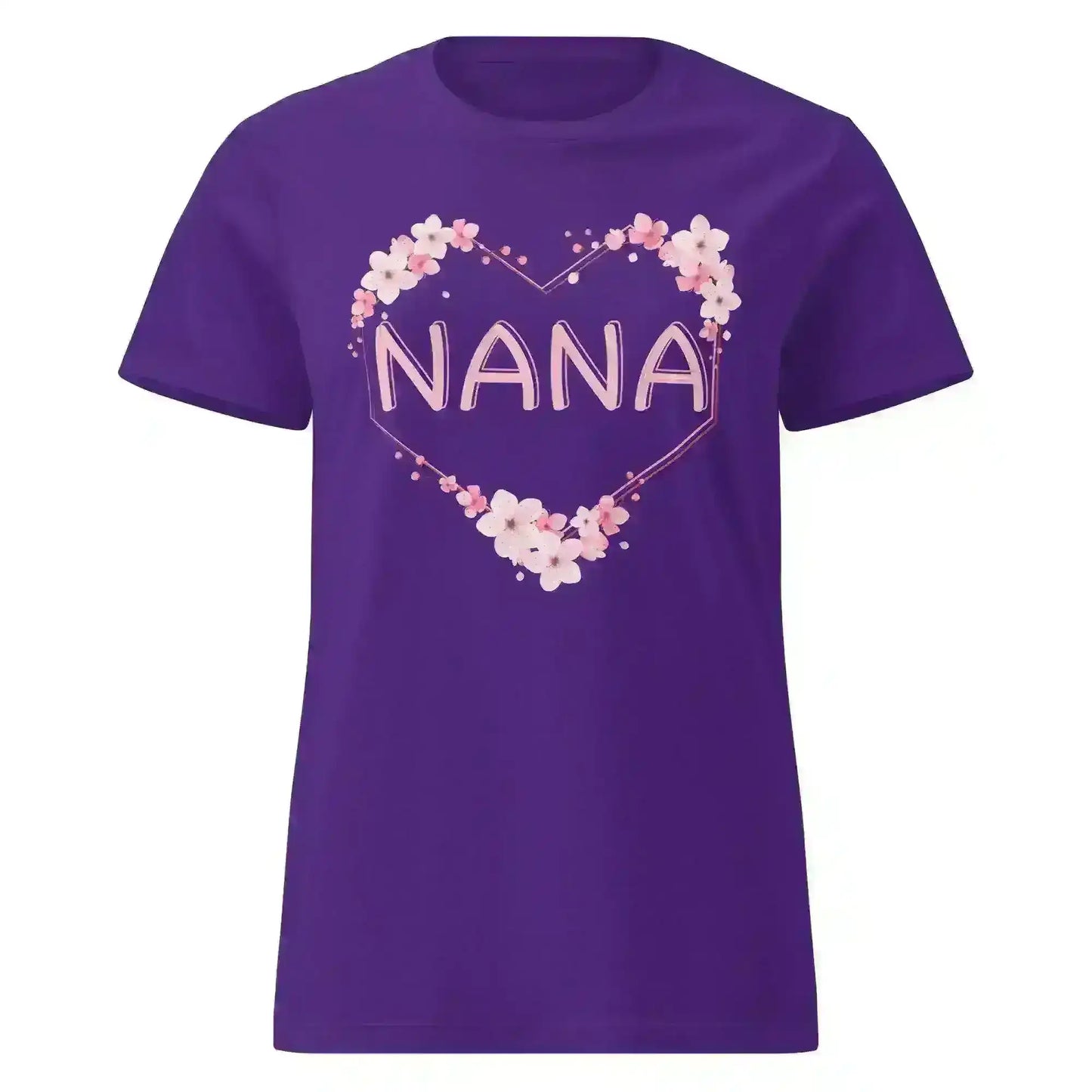 Nana Floral Heart - Fitted Tee - Cady Creations
