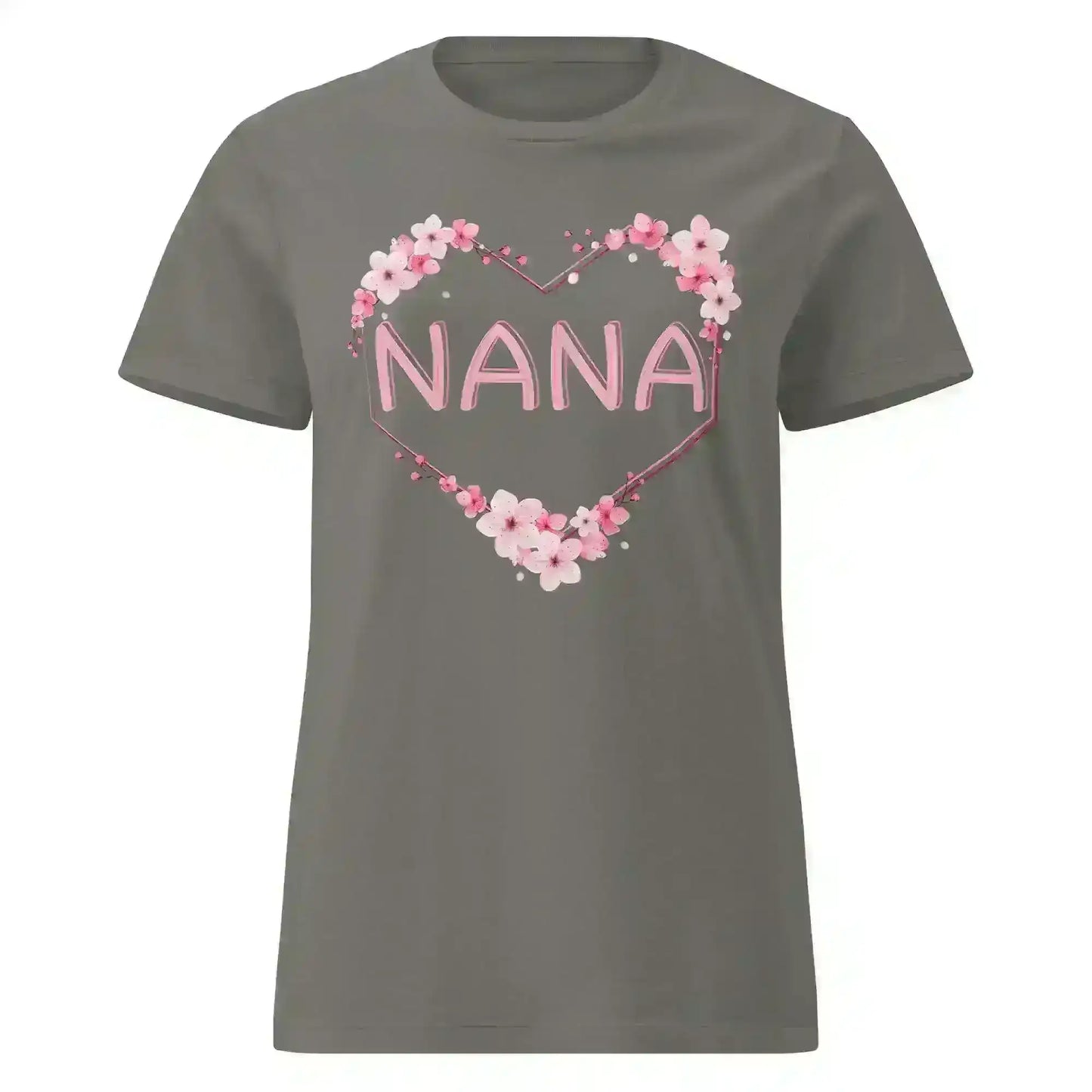 Nana Floral Heart - Fitted Tee - Cady Creations