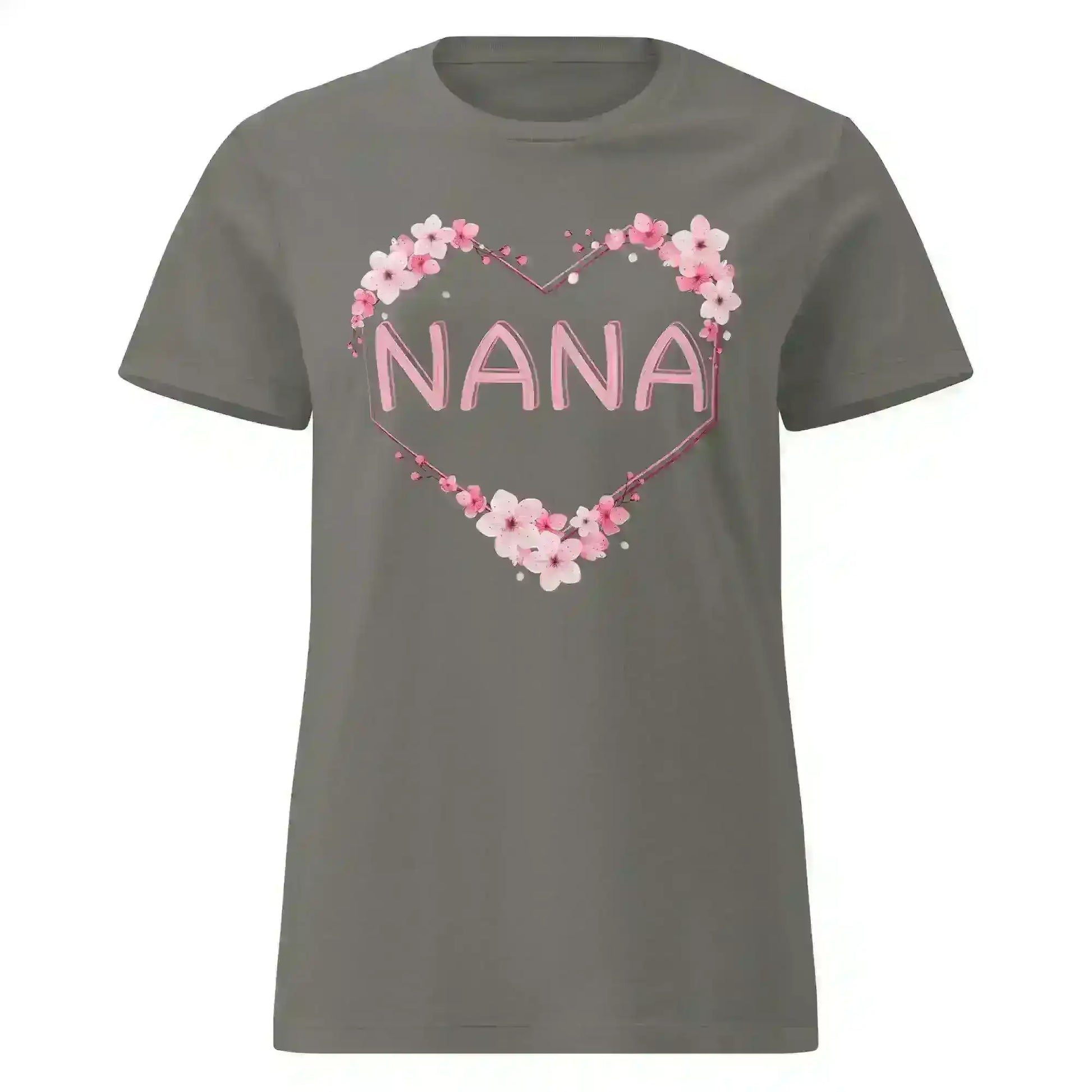 Nana Floral Heart - Fitted Tee - Cady Creations