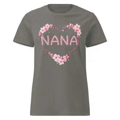 Nana Floral Heart - Fitted Tee - Cady Creations