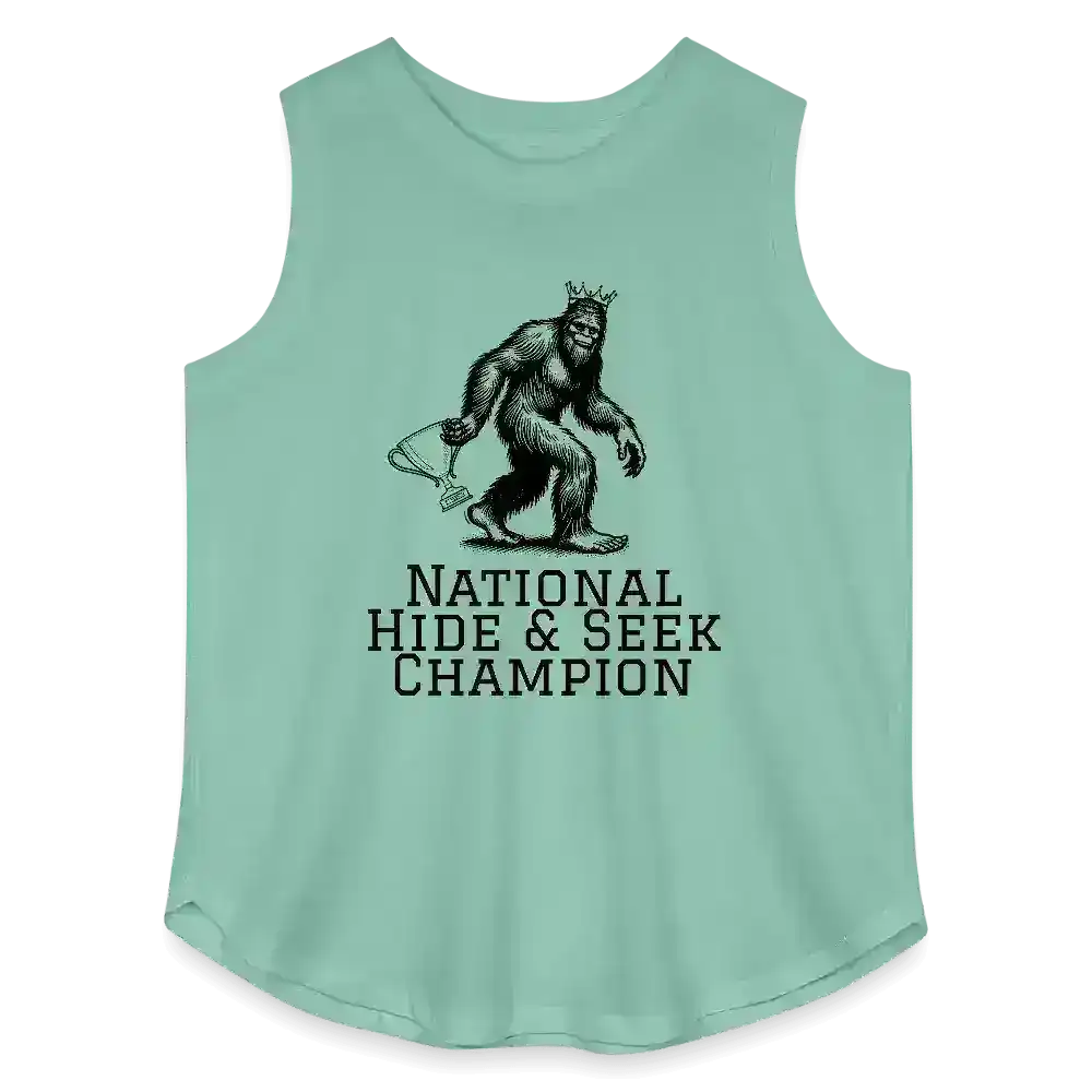 National Hide & Seek Champion Bigfoot Humor Curvy Relaxed Tank - Cady Creations