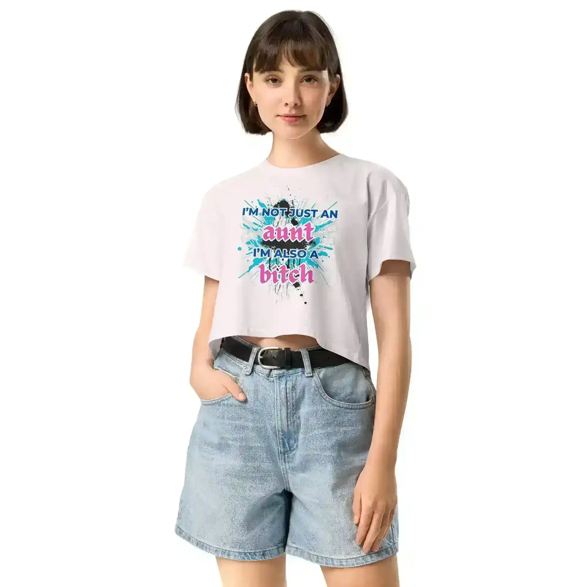 Not Just An Aunt Sassy Cropped Graphic Tee - Cady Creations