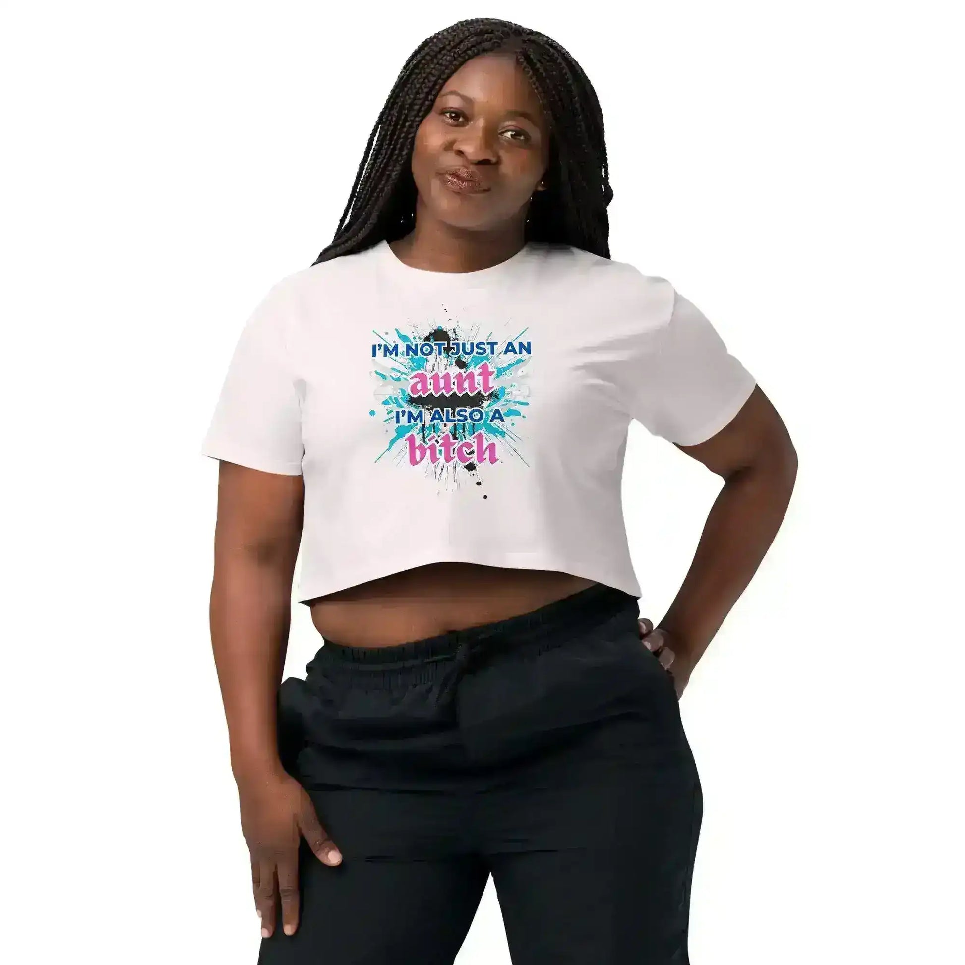 Not Just An Aunt Sassy Cropped Graphic Tee - Cady Creations